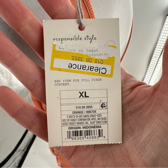 A new day womens dress size XL orange sherbet ribbed knit scrunched maxi - Picture 9 of 13